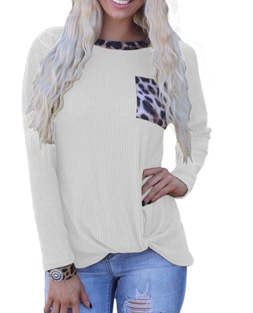 Fall Print O Neck Pocket Shirt with Full Sleeves