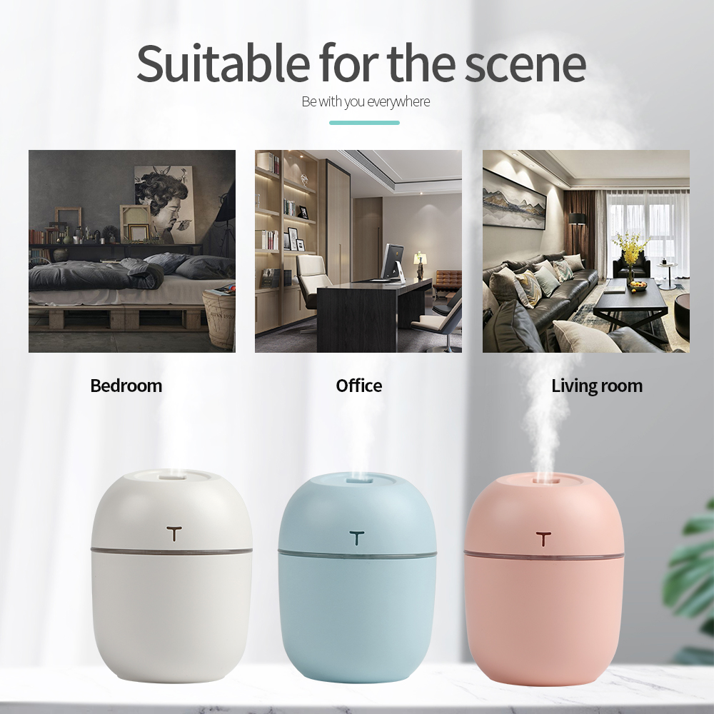 200ML Mini Ultrasonic Air Humidifier Romantic Light USB Essential Oil Diffuser Car Purifier Aroma Anion Mist Maker With LED Lamp