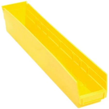 Quantum Storage QSB105YL Economy 4 in. Shelf Bin, Yellow - 23.62 x 4.12 x 4 in.,