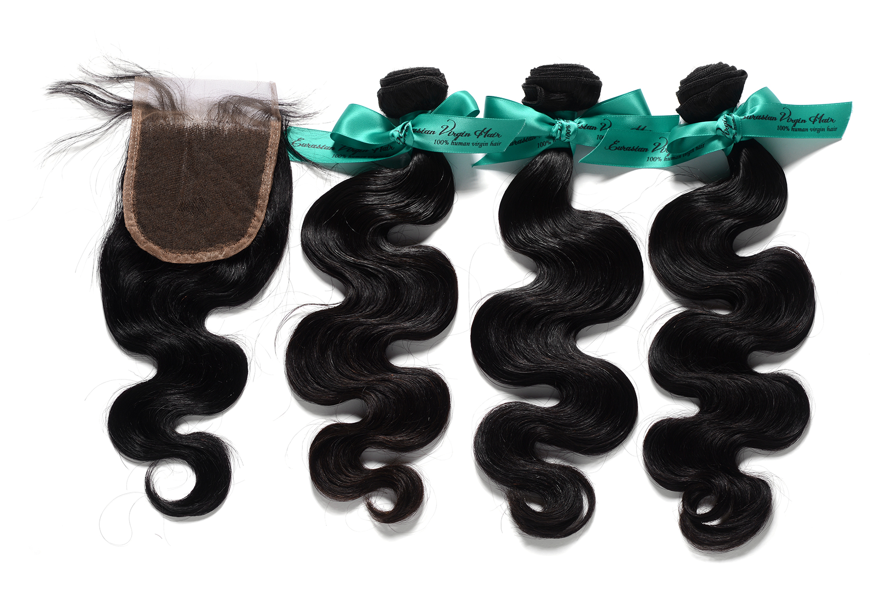 8A,Body Wave,1 Piece Lace Top Closure and 3Pcs Hair Bundle 100% Mocha Eurasian Virgin Hair Weft,4pcs