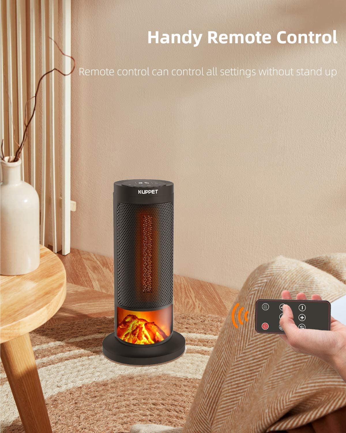 Space Heater with Remote Control – Oscillating/Black