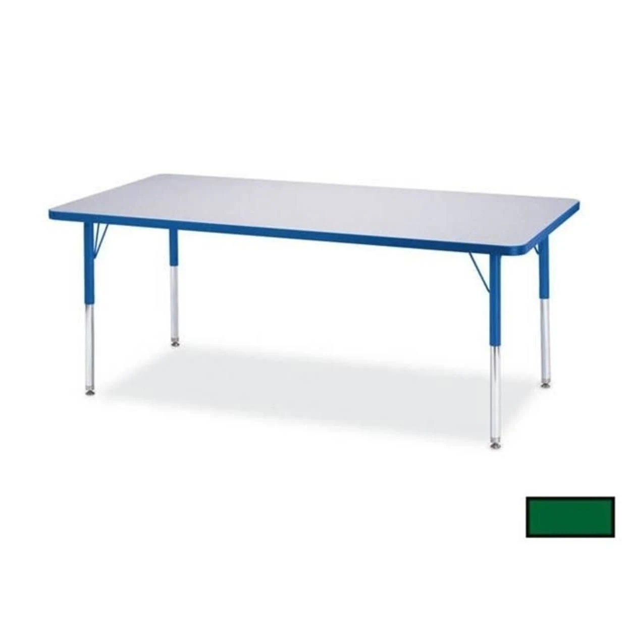 Jonti-Craft Rainbow Accents Rectangle Activity Table Green