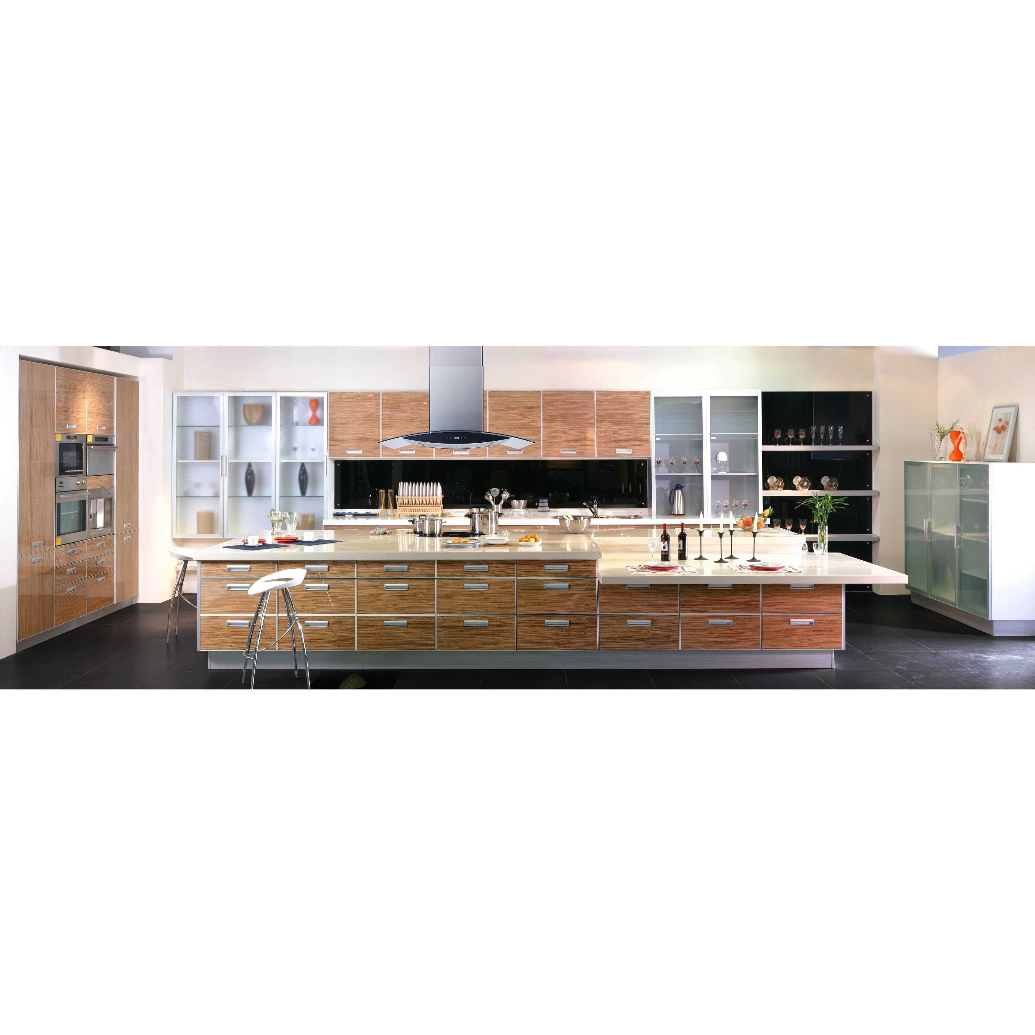 Winflo O-WH102B30G 30x22 Convertible Stainless Steel/Tempered Glass Island Mount Range Hood