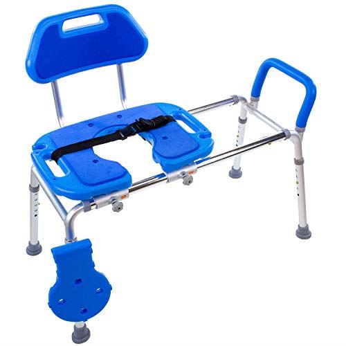 Transfer Bench and Shower Chair with Cut-Out SEAT. Adjustable Legs