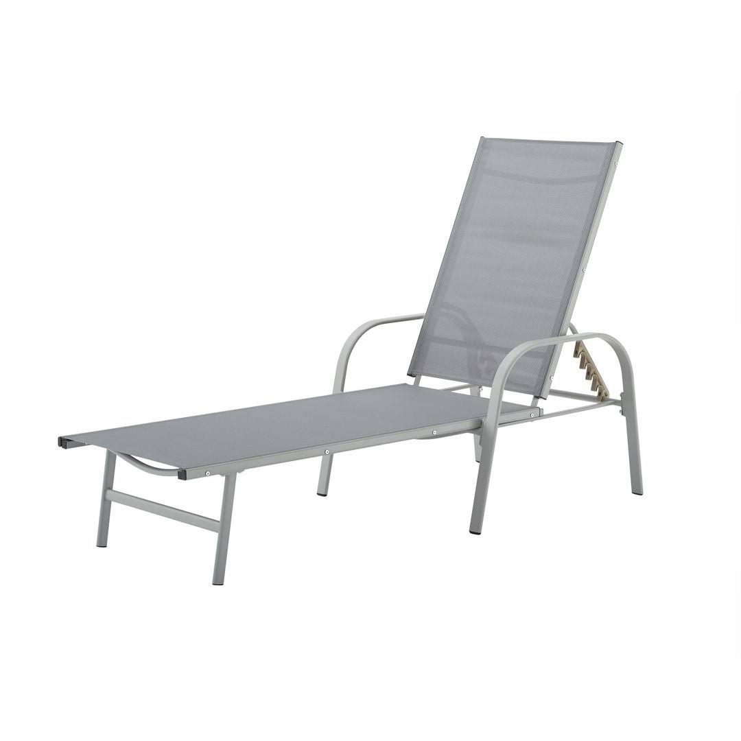 Corvus Antonio Sling Fabric Adjustable Outdoor Chaise Lounge - Grey - 1 Lounge