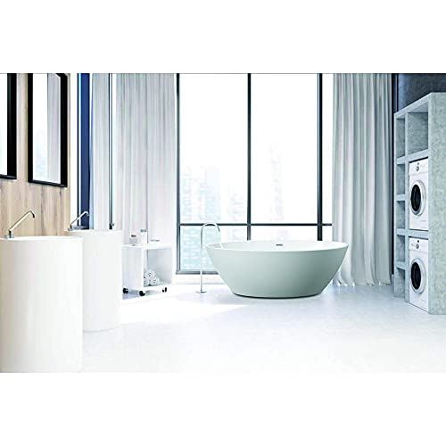 White Acrylic Bathtub Modern Stand Alone Soaking Tub with Polished