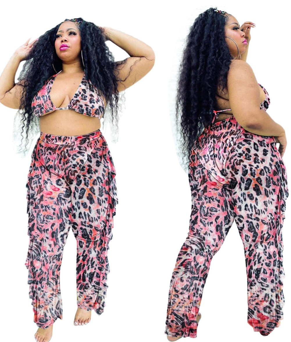 Plus Size Tie Dye Bra and Pants Set