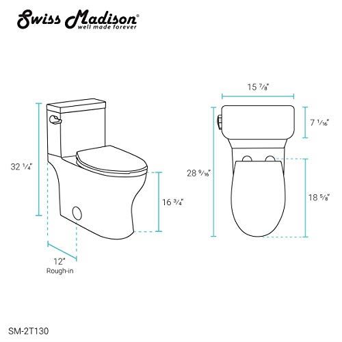 Classe Two-Piece Elongated Left Side Flush Handle Toilet 1.28 gpf