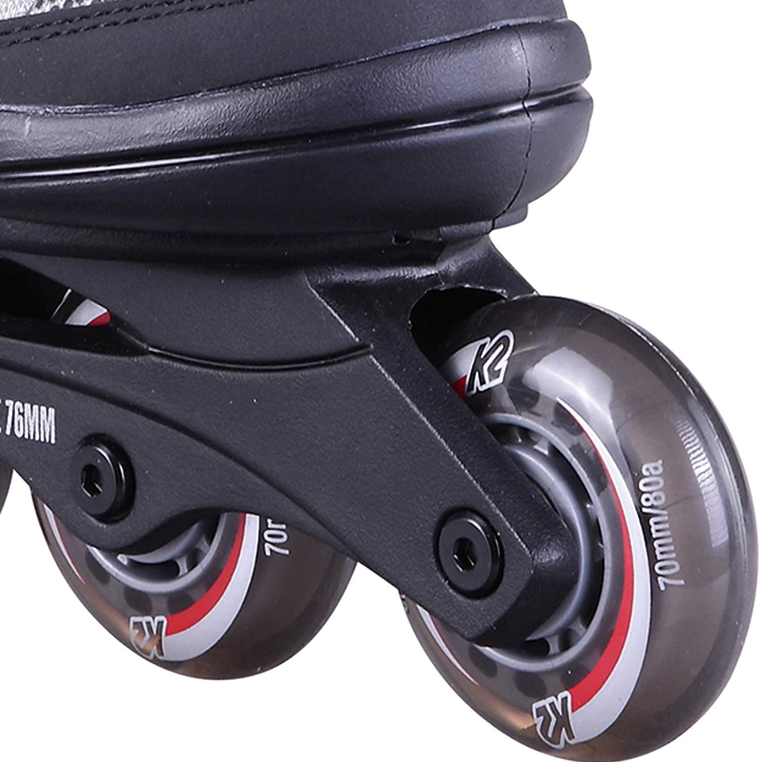 K2 Skate Youth Raider Inline Roller skate, Gray/Red, Medium (1-5)