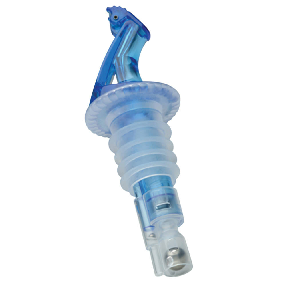 Precision Pours 34 Bl F 0.75 oz. Ocean Blue Measured Liquor Pourer with Fliptop - 12/Pack