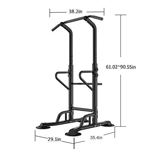 Soges Power Tower Adjustable Height Pull Up & Dip Station Multi-Function Station
