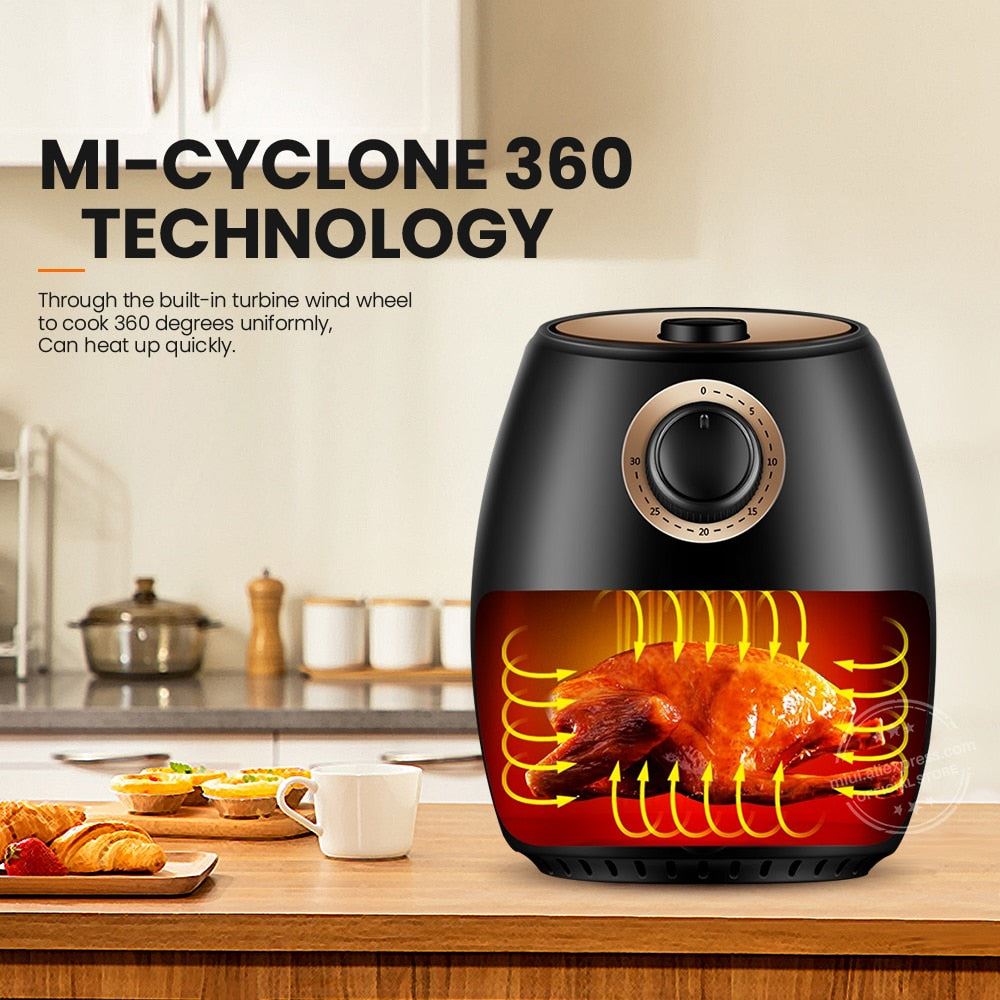 Smart Air Fryer without Oil Home Cooking MI-CYCLONE 2L Deep Fryer Cold Rolled Metal Disposable Molding Rock