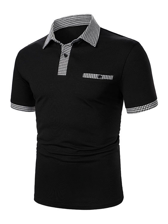 Men's Plaid Insert Polo Shirt