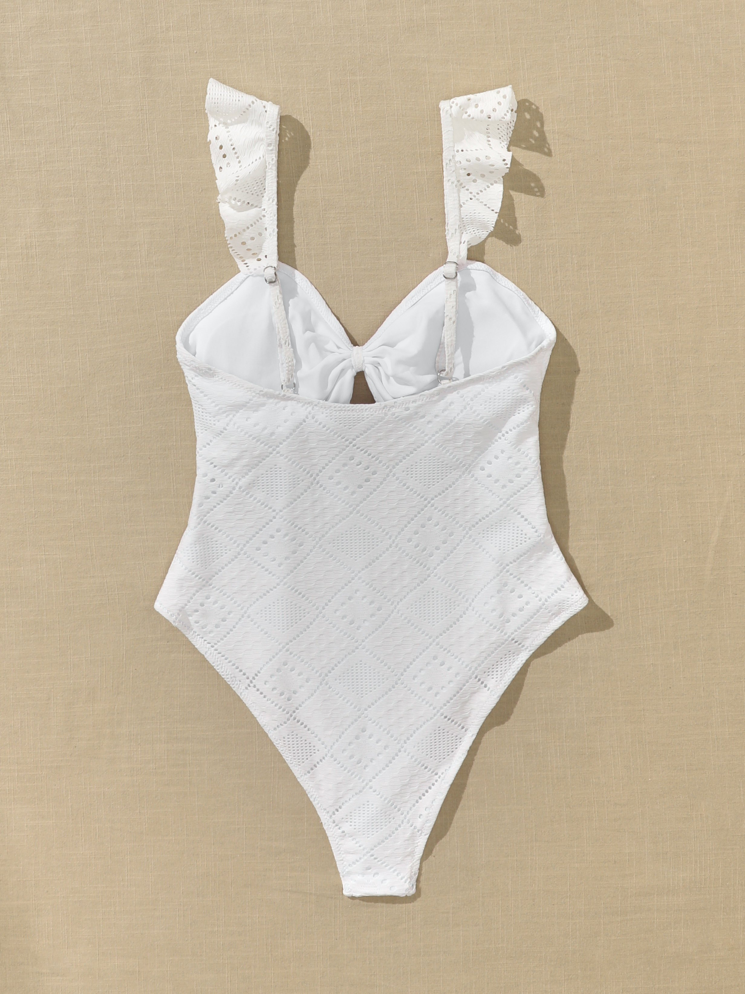 Solid Bowknot One-Piece Swimwear