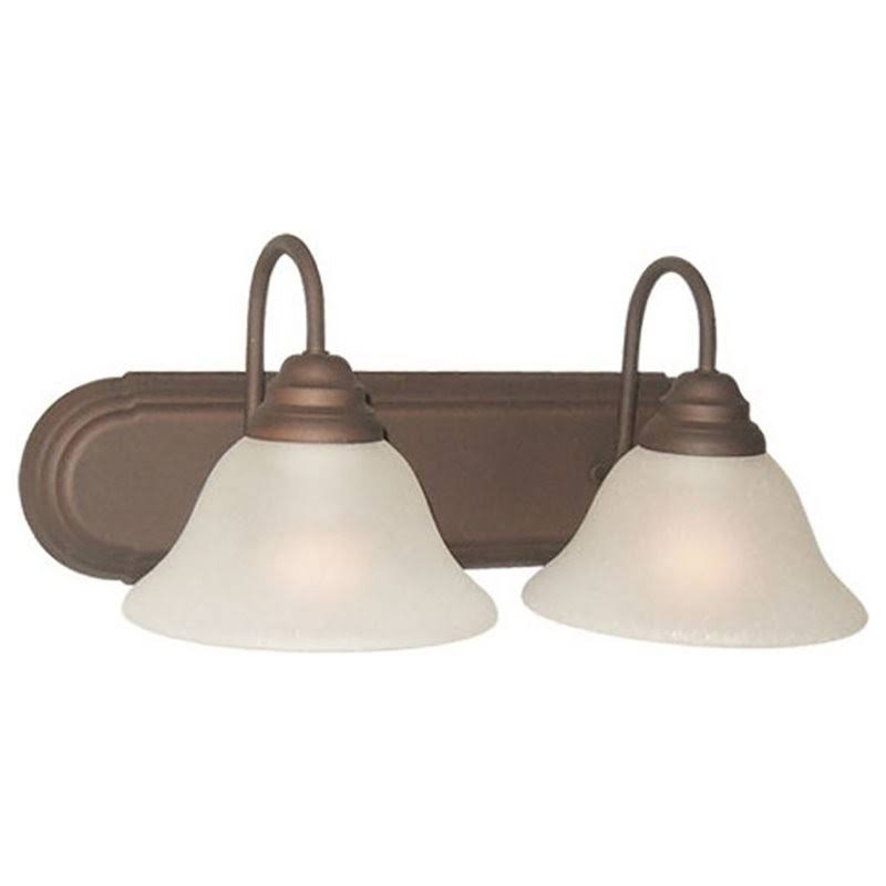 Woodbridge Lighting Anson 2-Light Steel Glass Bathroom Light in Bronze - 50016-BRZ