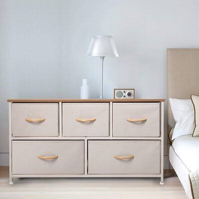 Shingleton 5 Drawer Storage Chest Rebrilliant Color: Maple/Wood Handle