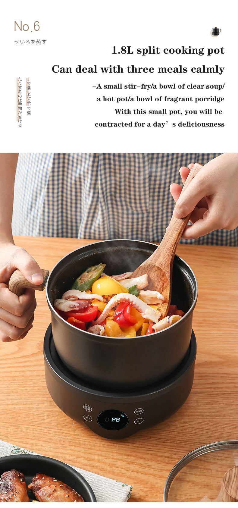 Electric Multicooker Hot Pot Skillet Fry Pan Steamer 110v220v Multifunction Cooking Appliance