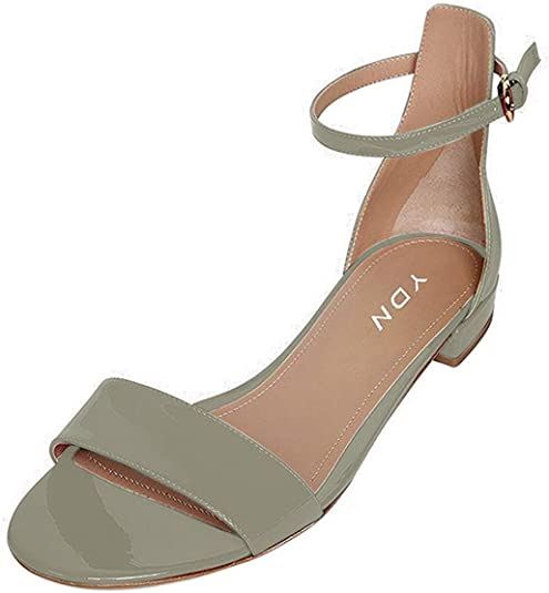 YDN Womens Chic Block Low Heel Sandals