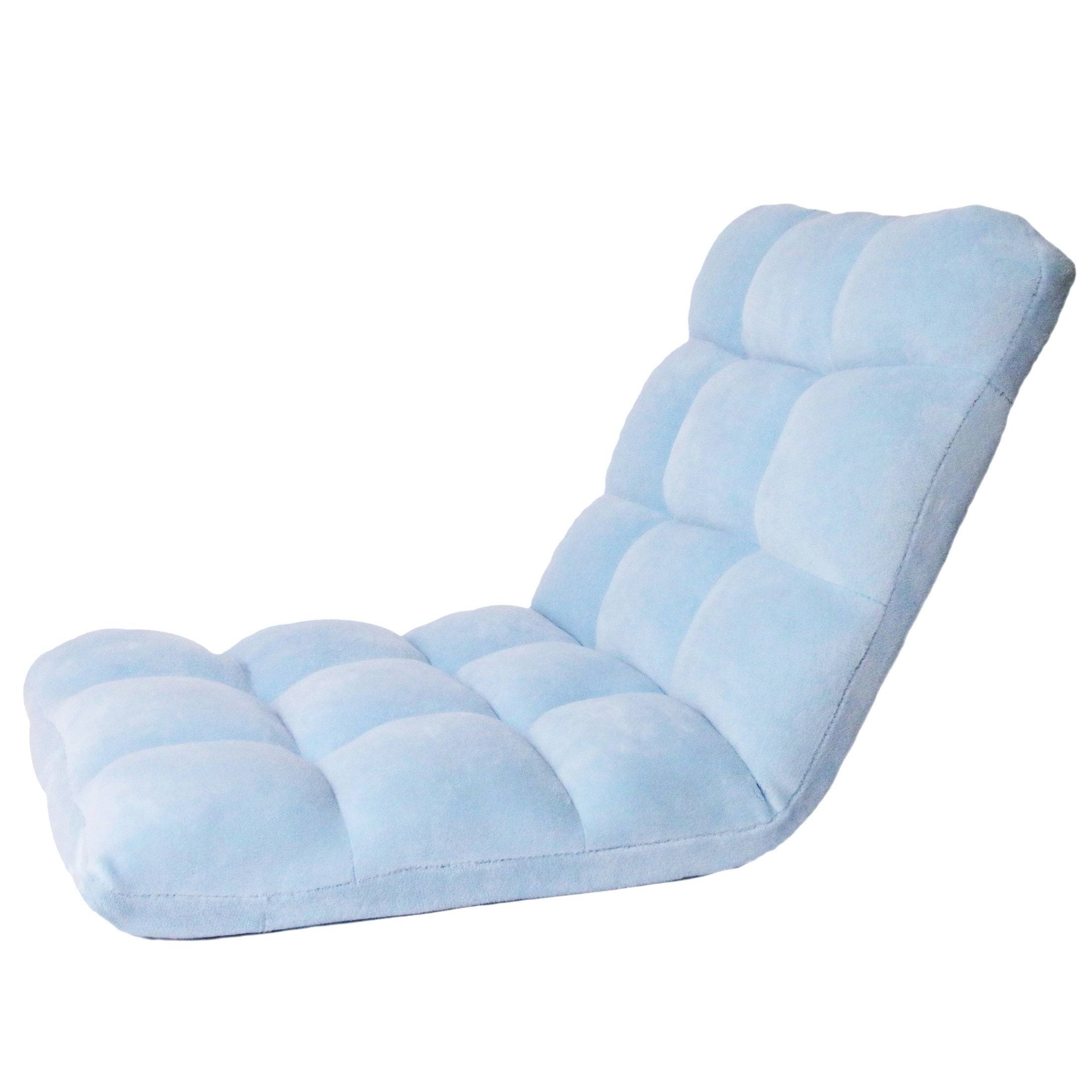 Chic Home Loungie Armless Quilted Recliner Chair, Light Blue
