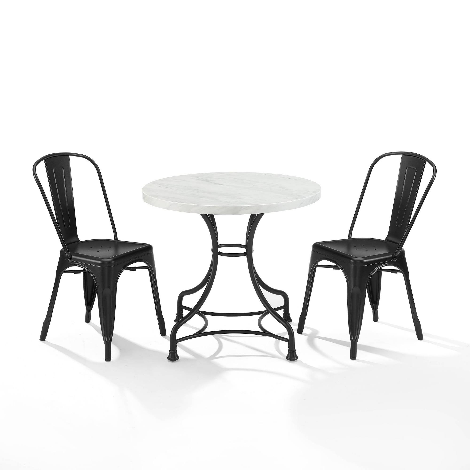 Crosley MADELEINE 32x22 3 Piece Dining Set with Amelia Chairs - Black