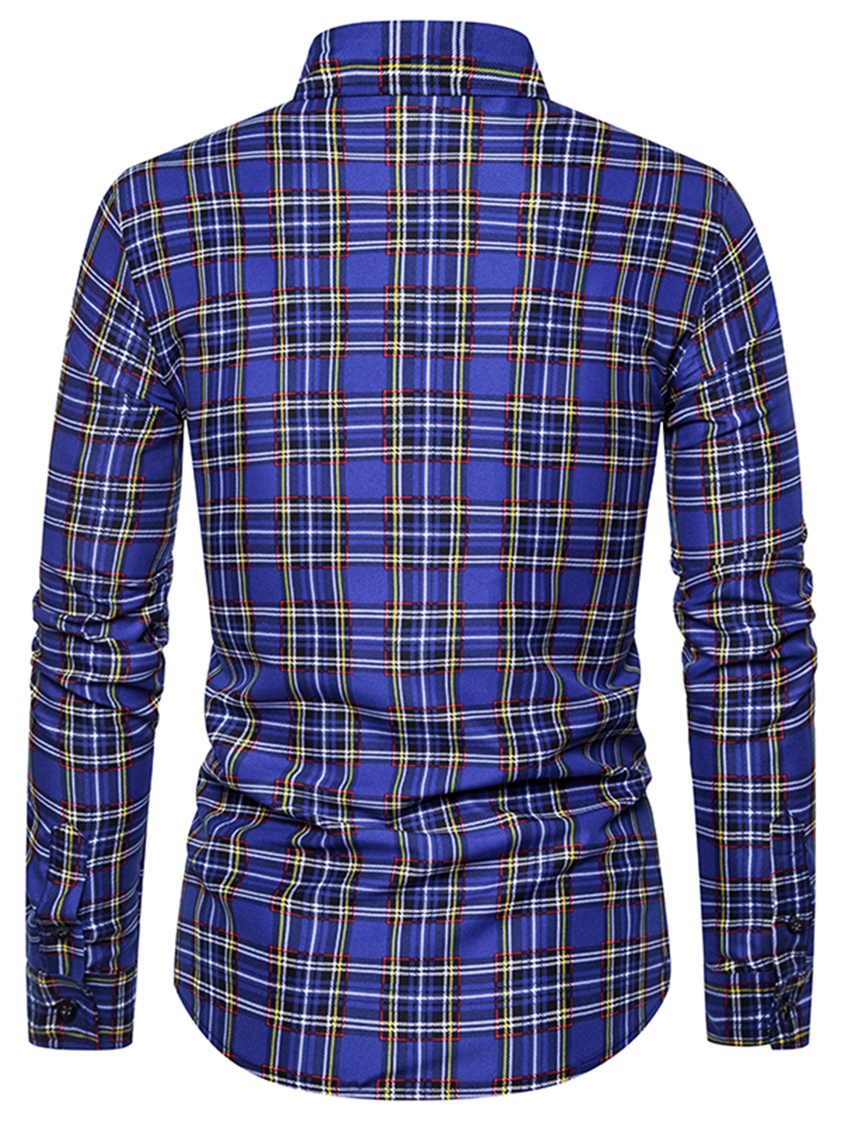 Men's Plaid Print Button Up Shirt