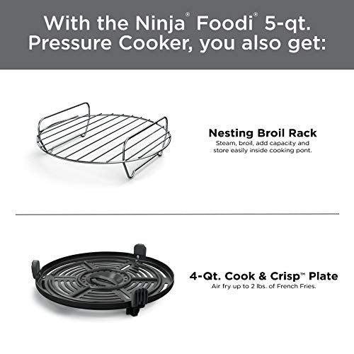 Foodi 9-in-1 Pressure Cooker and Air Fryer with Nesting Broil Rack, 5 Quart