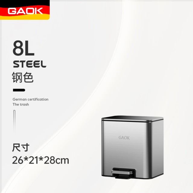Kitchen Large Capacity Stainless Steel Step Trash Can Household Pedal Living Room