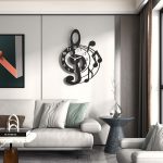 MEISD Musical Wall Clock Modern Music Design DIY Stickers Watch Quartz Silent