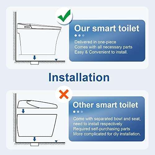 One-Piece Intelligent Toilet with Integrated Bidet & Remote Control