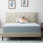 LUCID Upholstered Bed with Diamond Tufted Headboard-Sturdy Wood Build / Twin XL