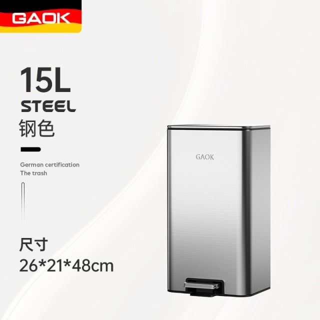 Kitchen Large Capacity Stainless Steel Step Trash Can Household Pedal Living Room