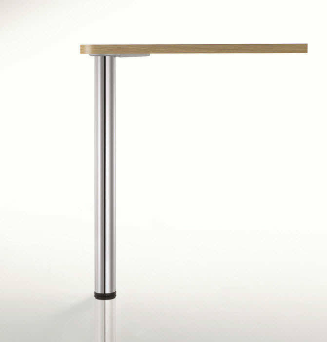 Richelieu 615110 43-1/4x22 Tall Round Metal Table Leg with Adjustable Height Chrome