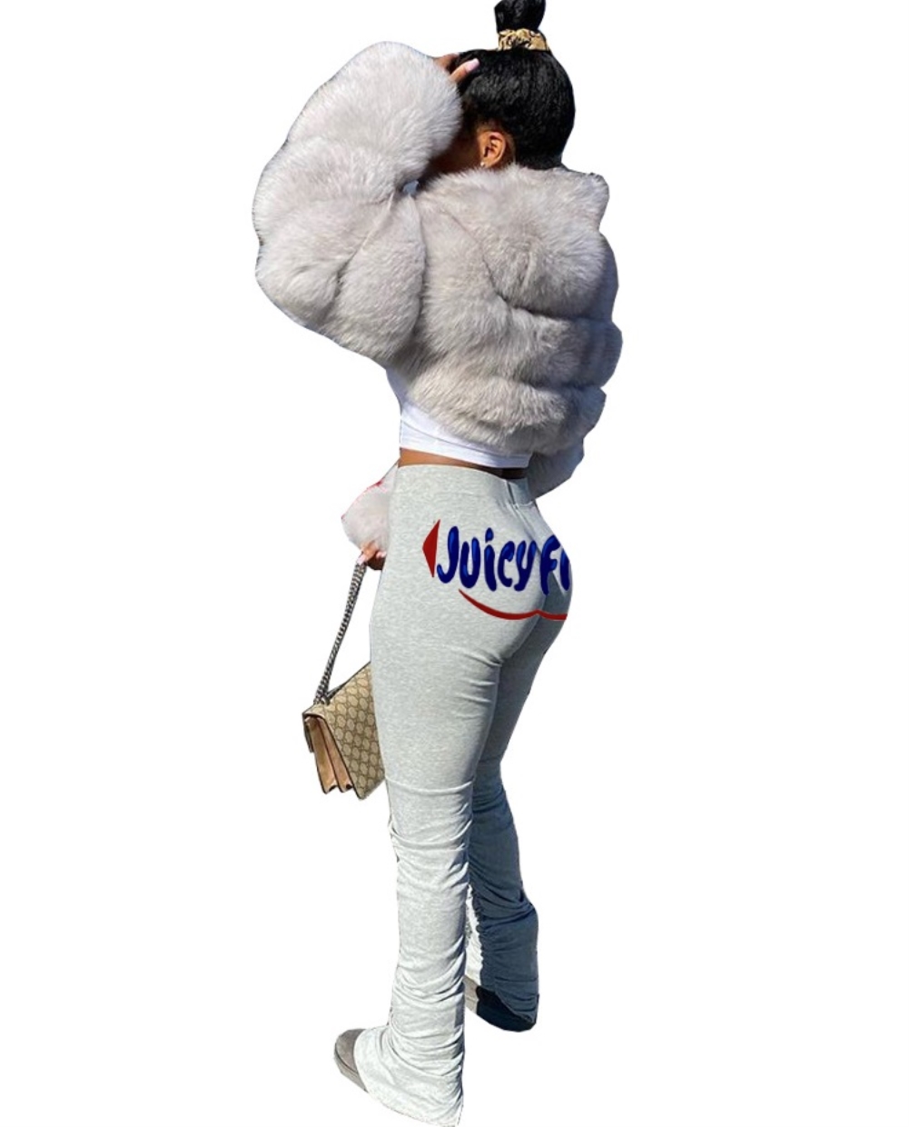 Sexy Print High Waist Stacked Leggings