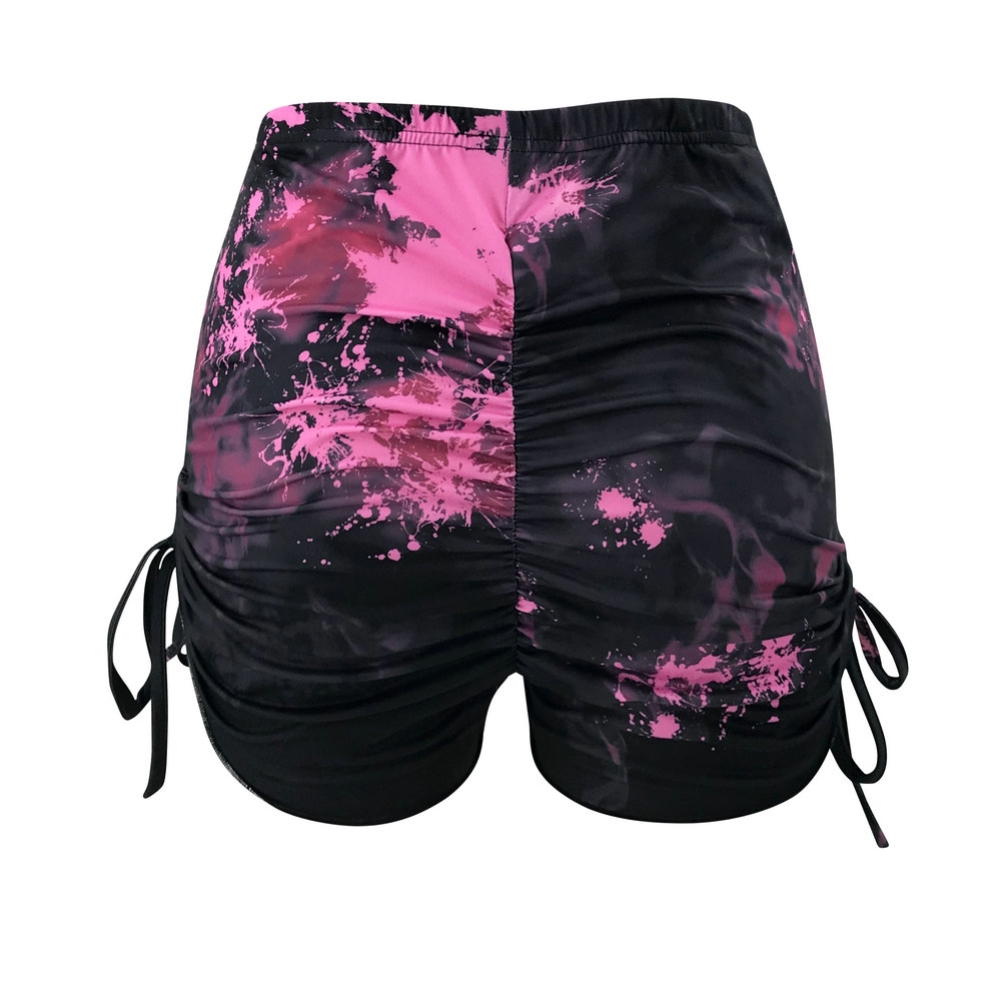 Sexy Tie Dye Two Piece Crop Top and Shorts Set