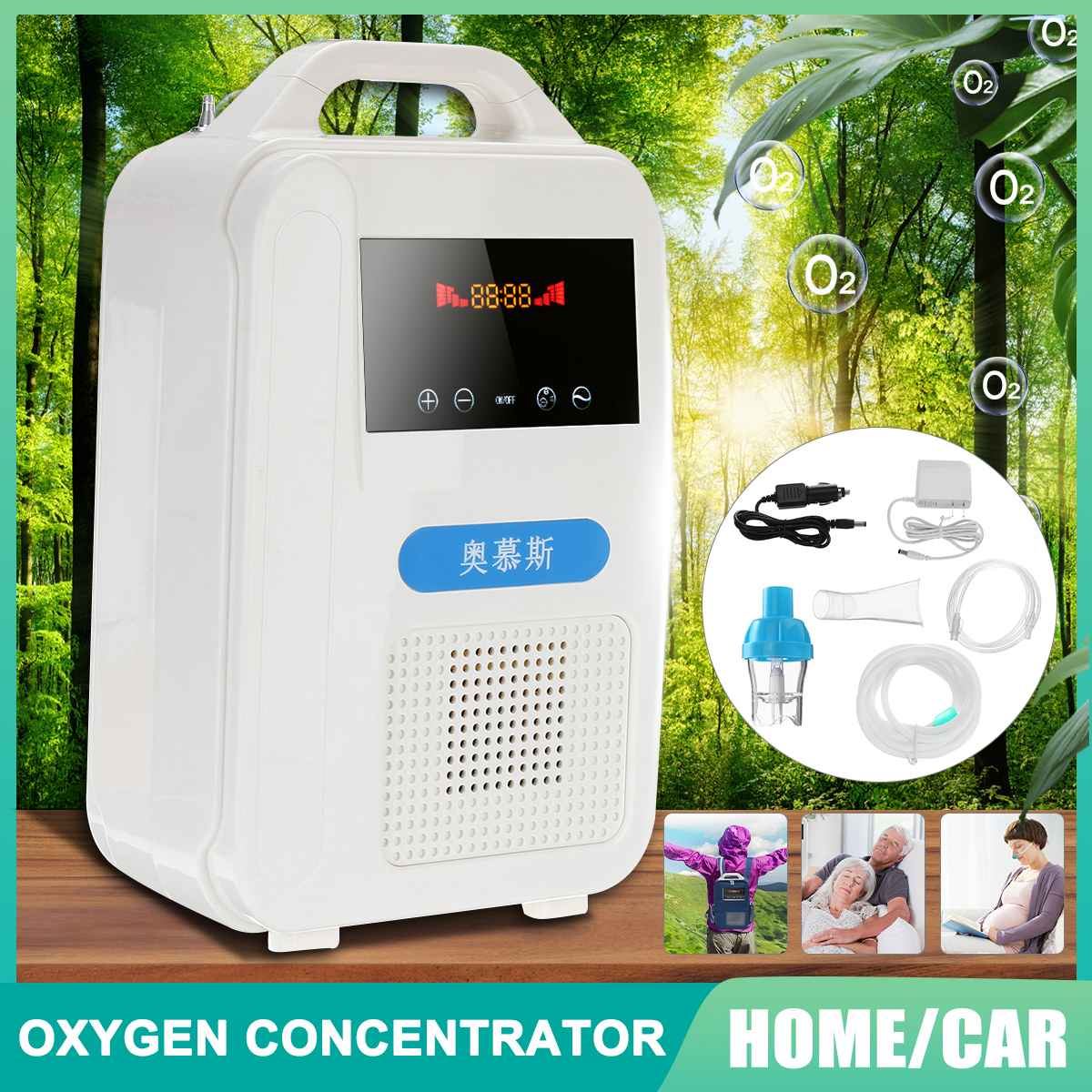 1L/min Oxygen Portable Air Purifier Low Noise Oxygen Generator For Car And Home