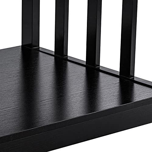 ChooChoo Mission Coffee Table, Black Wood Living Room Table with Shelf / 40 Inches