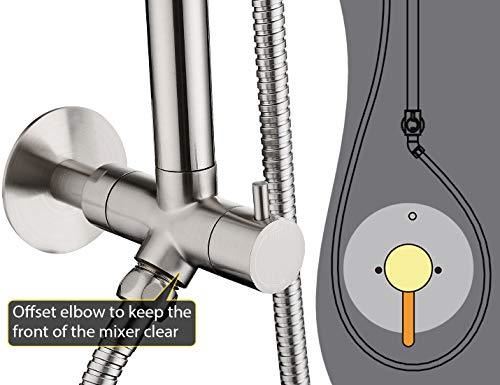 handheld shower head Brass Shower Column �C Height Adjustable Slider Brushed Nickel