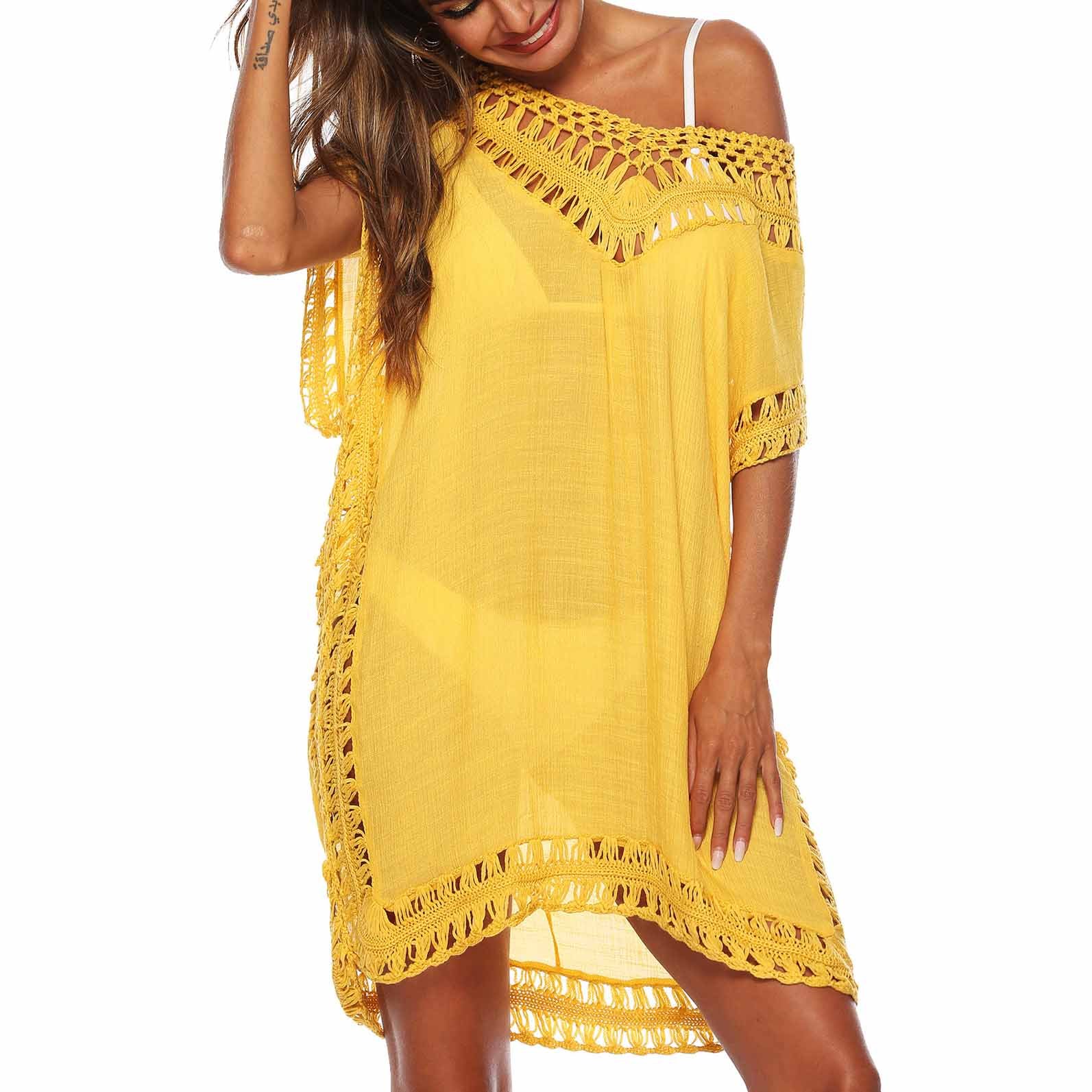 Accesoriu Sexy Lejer, pentru Plaja, cu Cusaturi cu Gauri Carlig, Maneca-V