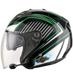 Men Women Open Face 3/4 Bluetooth Built-In Motorcycle Helmet DOT Approved Waterproof Double Anti-Fog Anti-Scratch Visors