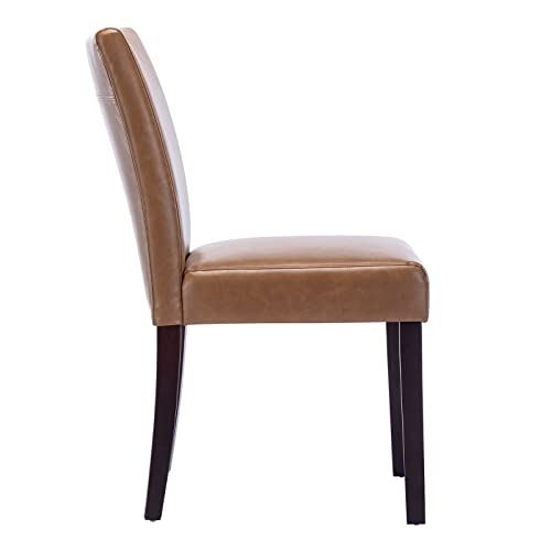 Upholstered Kitchen & Dining Room Chairs, Faux Leather Finish and Solid Wood