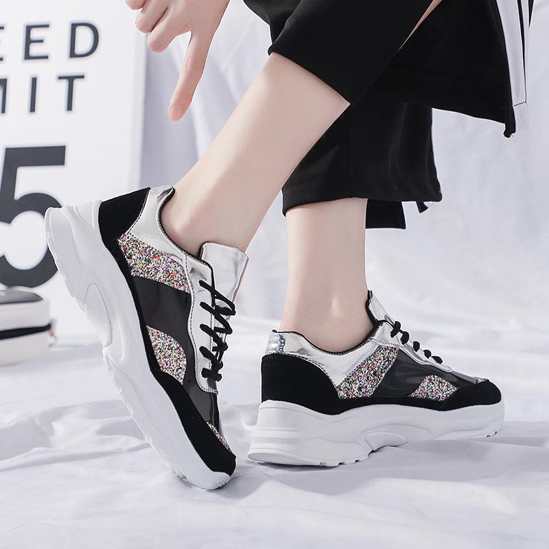 Colorful Diamond Colouring Flat Heel Women Sneakers