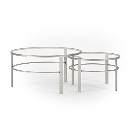 Henn&Hart Coffee Table with Satin Nickel finish
