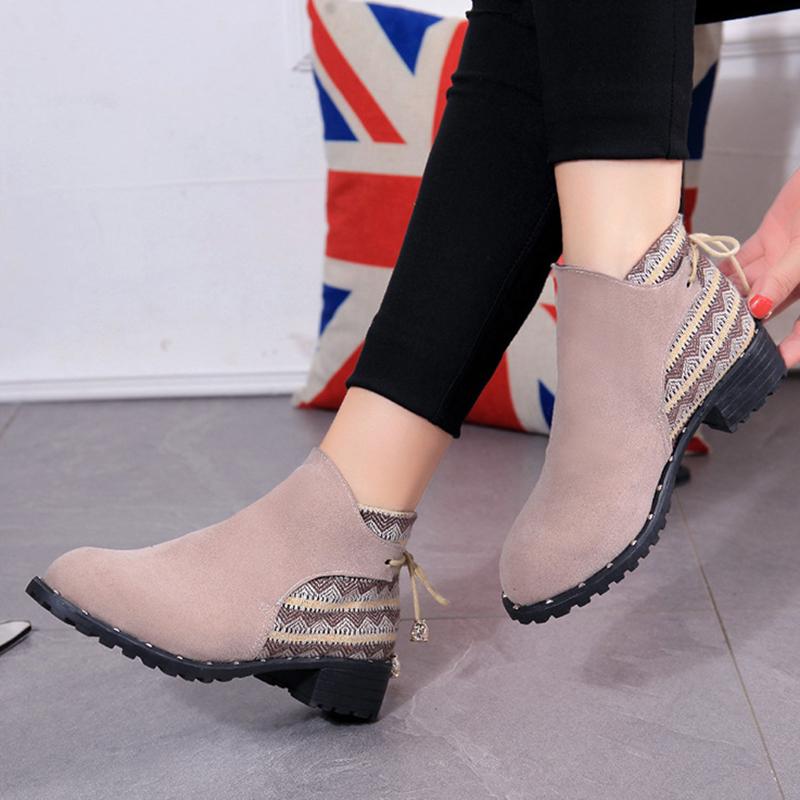 Women Spring/Fall Casual Lace-up Boots