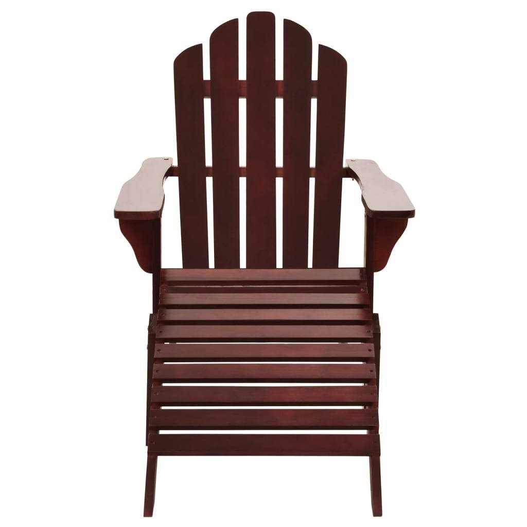 vidaXL Garden Chair with Ottoman Wood Brown