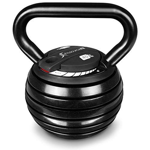 ProsourceFit Adjustable 40lb Cast Iron Kettlebell Weight Set for Home Gym, Men and Women Workout Kettlebell