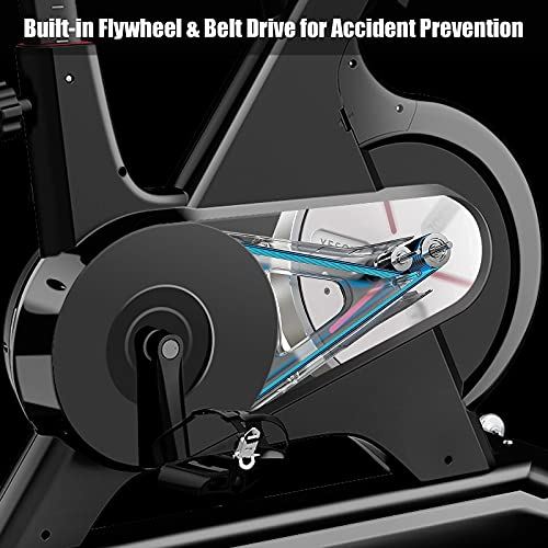 YESOUL Exercise Bikes, Stationary Bikes with 100-Leve Adjustable Magnetic Resistance Natural mute,Built-in Flywheel Safety-(Black)