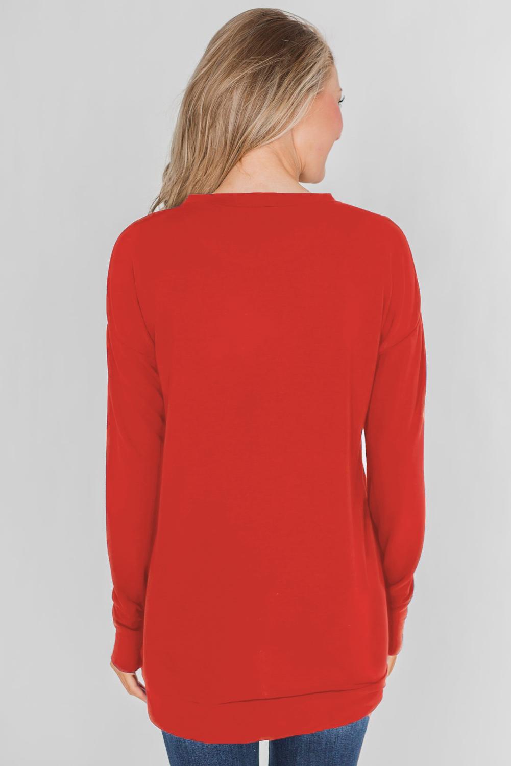 Red Ugly Christmas Cartoon Print Sweatshirt