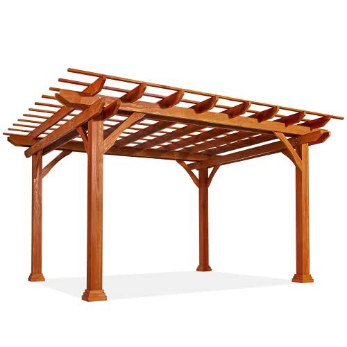 U-MAX Outdoor Pergola 12’x10′ Wood Pergola for Patio Deck Garden Gazebo