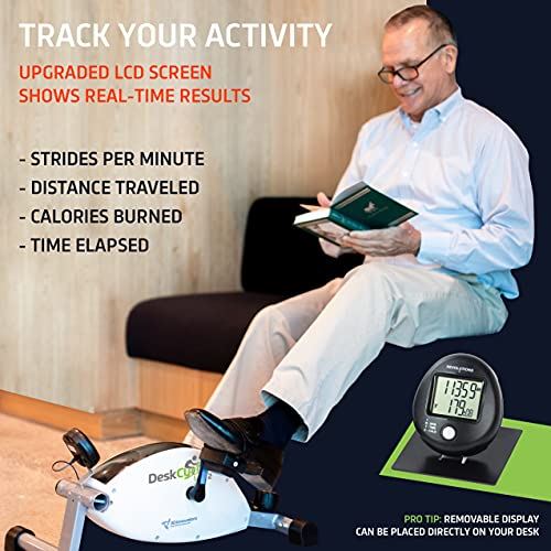 DeskCycle 2 Under Desk Bike Pedal Exerciser with Adjustable Leg �C Mini Exercise Bike Desk Cycle- White