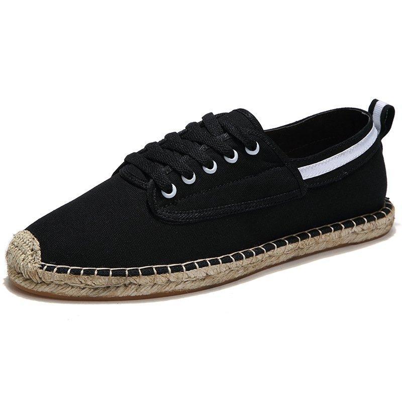 Canvas Lace-up Flat Shoes
